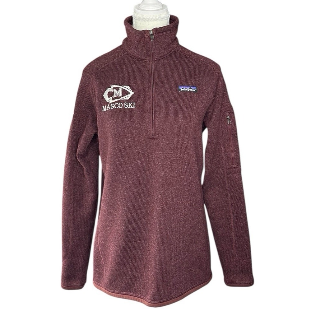 Patagonia Woman Dark Ruby Better Sweater 1/4 Zip Athletic Pullover L/C38.76